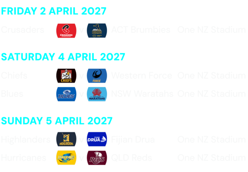 DHL Super Rugby Draw 2027